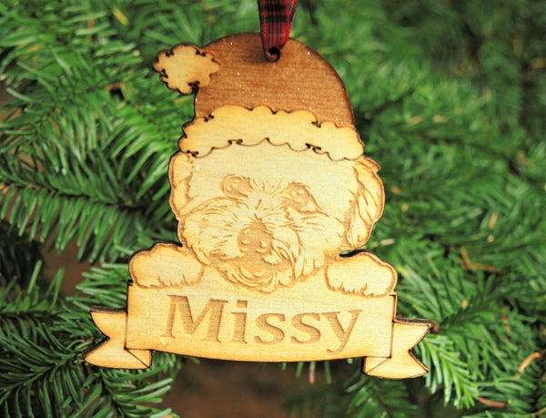 Personalised Dog Christmas Hanging Decorations - Bichon Frise