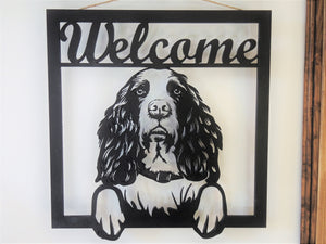 Springer Spaniel Dog Welcome Sign