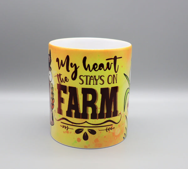 My Heart Stays On The Farm- Horses & Goat Mug