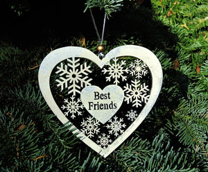 Heart Shaped Christmas Decoration - Best Friends