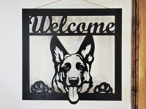 German Shepherd Dog Welcome Sign