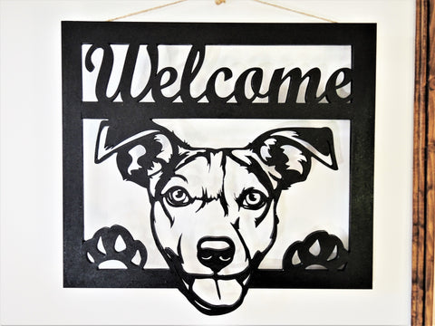Jack Russel Dog Welcome Sign