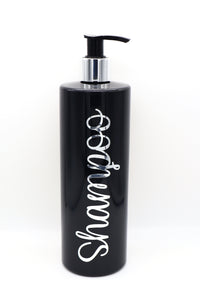 Mrs Hinch Inspired Black Bathroom Bottle - Reusable Dispensers Shampoo 500 ml