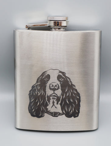 Hip Flask with Spaniel Design