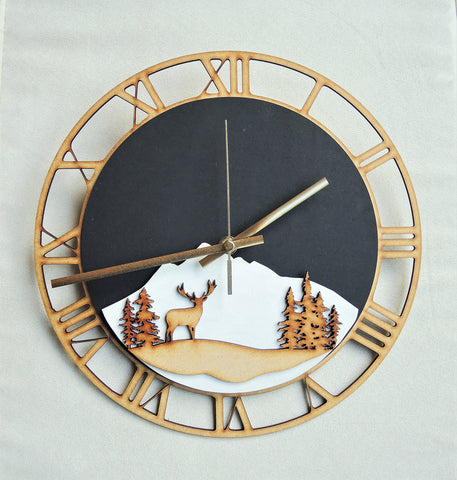 Stag Landscape clock