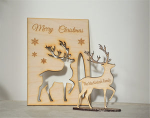 Personalised 3D Stag Christmas Card