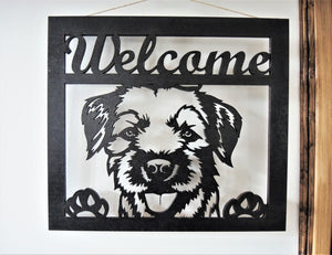 Border Terrier Dog Welcome Sign